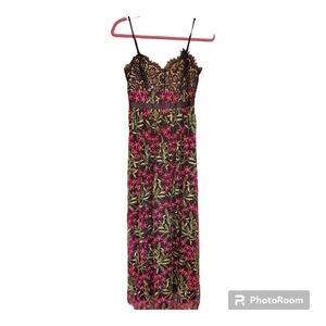 Lulus Embroidered long Dress small NWT